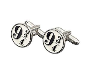Harry Potter Silver Plated 9 And 3 Quarters Cufflinks (Silver/White) - TA5001