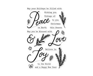 Hero Arts Clear Stamps 4inch X6inch Peace Love & Joy