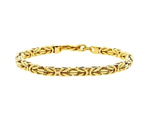 Iced Out Stainless Steel BYZANTINE Bracelet - 4mm gold - Gold