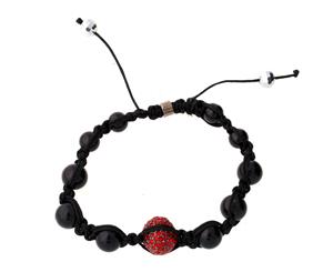 Iced Out Unisex Bracelet - Disco Ball ONE red - Black