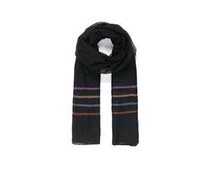 Intrigue Womens/Ladies Classic Stripy Scarf (Black) - JW334