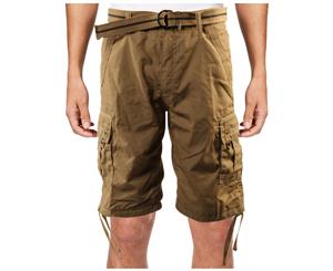 LR Scoop Mens Woven Belted Cargo Shorts