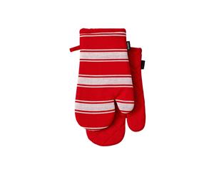 Ladelle Set of 2 Butcher Stripe Series II Red Gauntlets