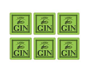 Ladies' Gin Set of 6 Coasters Lime