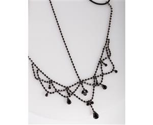 Lovisa Black Crystal Drop Head Chain