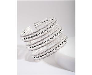 Lovisa Silver Toned Multi Row Diamante Cuff