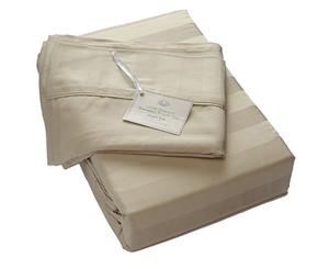 Luxury Bamboo Jacquard Stripe Sheet Set - King - Natural