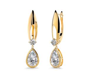 Mia Teardrop Latch Back Earrings|Gold