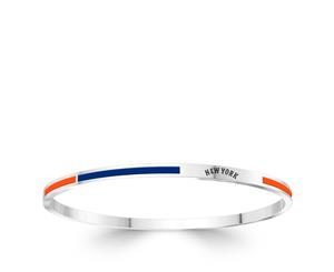 New York Mets Bangle Bracelet For Women In Sterling Silver Design by BIXLER - Sterling Silver