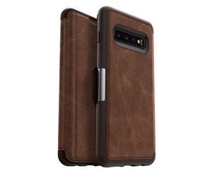 OTTERBOX STRADA LEATHER FOLIO CASE FOR GALAXY S10 (6.1-INCH) - ESPRESSO