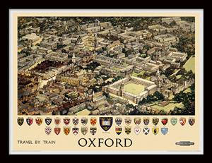 Oxford University Coat of Arms by Fred Taylor Framed Print - 34.5 x 44.5 cm - Officially Licensed