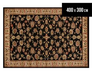 Rug Culture 400x300cm Flower Motif Rug - Black/Brown