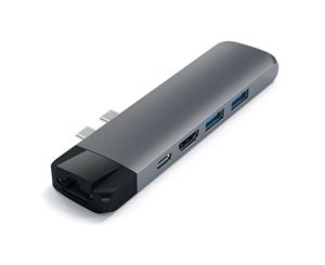 SATECHI ALUMINUM TYPE-C PRO HUB ADAPTER WITH ETHERNET 4K HDMI - SPACE GREY