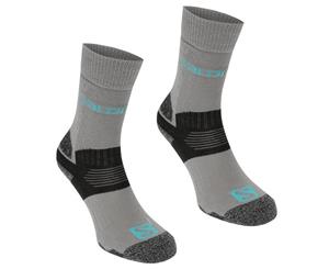 Salomon Women Midweight 2 Pack Ladies Walking Socks - Grey/Green