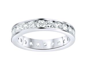 Sterling 925 Silver Eternity Ring - 4mm Channel Set