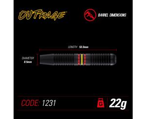 WINMAU Outrage Ultra-modern precision machined Brass Darts - 22 Gram