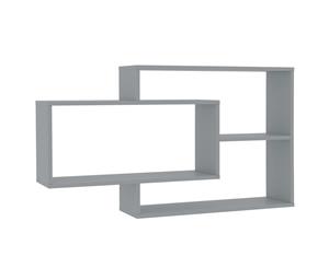 Wall Shelves Grey 104x24x60cm Chipboard Hanging Display Cabinet Unit