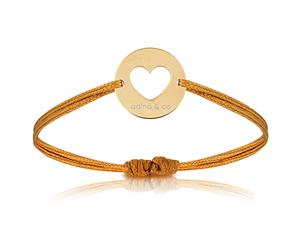 aaina & co Yellow Gold Heart Cord Bracelet