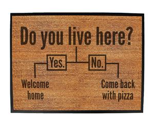 do you live here - Funny Novelty Birthday doormat floor mat floormat