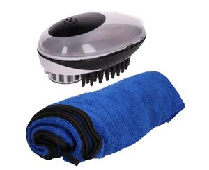 AB Tools Dog Grooming 2 in 1 Dog Bath and Groom Brush With Towel