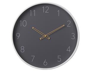 Amalfi Miller Bentwood Plastic Large Wall Clock Watch White/Grey - Decor