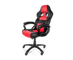 Arozzi Monza Adjustable Ergonomic Desk Chair - Black & Red