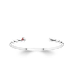 Arsenal FC Ruby Cuff Bracelet For Women In Sterling Silver Design by BIXLER - Sterling Silver