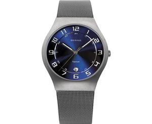 Bering Gents Classic Collection Grey Case Blue Sunray Dial Grey Milanese Strap