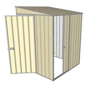 Build-a-Shed 1.5 x 1.5 x 2m Single Sliding Side Door Skillion Shed - Cream