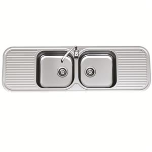 Clark 1530mm Advance Double Centre Bowl Sink With 1 Tap Hole