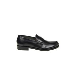 DOUCAL'S MEN'S BLUE LEATHER LOAFERS