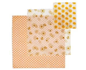 Davis & Waddell 3 Piece Reusable Beeswax Food Wrap Set 21 x 12 x 1cm