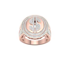 De Couer 9KT Rose Gold Diamond Halo Men's Ring (1/20CT TDW H-I Color I2 Clarity)