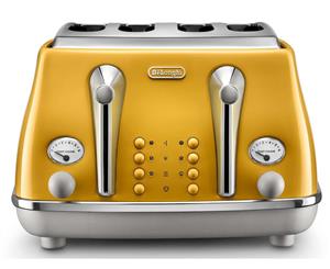 DeLonghi - CTOC 4003.Y - Icona Capitals 4 Slice Toaster - New York Yellow