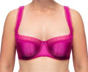 Dita Von Teese Sheer Witchery Satin Full Figure Bra - Magenta