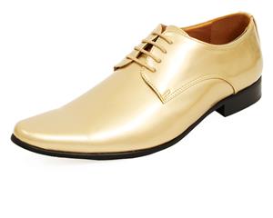Dobell Mens Champagne Tuxedo Shoes Patent Contemporaray Style Laced