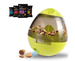 Dog Treat Dispenser Toy w/ Bonus Puppy Snacks Green