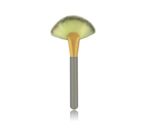 Flat Fan Brush Professional Fiber Makeup Brush Define Bronzer Illuminator - Champagne