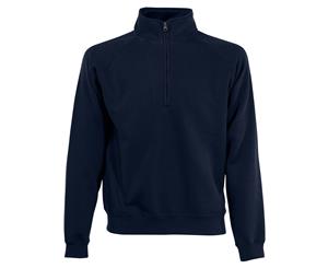 Fruit Of The Loom Mens Zip Neck Sweatshirt Top (Deep Navy) - BC1370