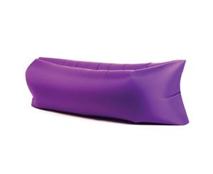 Inflatable Lazy Air Lounger Chair Camping Sleeping Bed Beach Sofa Bag Purple