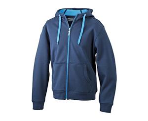 James And Nicholson Womens/Ladies Doubleface Jacket (Navy/Aqua Blue) - FU209