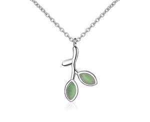 Leela Eco Necklace-White Gold/Green