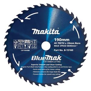 Makita 190mm 40T TCT Circular Saw Blade for Wood Cutting - BLUEMAK