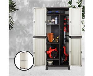 Outdoor Storage Cabinet Lockable Cupboard Tall Garden Sheds Garage Adjustable