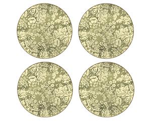 Pimpernel Damask Gold Round Placemats Set of 4