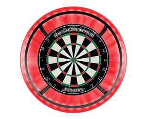 Pro Star Genuine Bristle Dart Board + RED Dartboard Surround + Target Corona Light + Darts