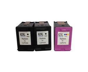 Remanufactured Value Pack (2 x HP62XL Black & 1 x HP62XL Colour)