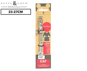 Rufus & Coco Flower Diamonte Small Cat Collar - Silver