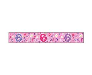 Simon Elvin Holographic Foil I Am 6 Today Banner (Pink) - SG13324