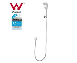 Square Chrome Handheld Shower Set With 1.5m PVC Shower Hose with connector Watermark & WELS